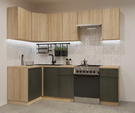 Дуб сонома Бетон темный Лайн 32 (1200х2400 мм)